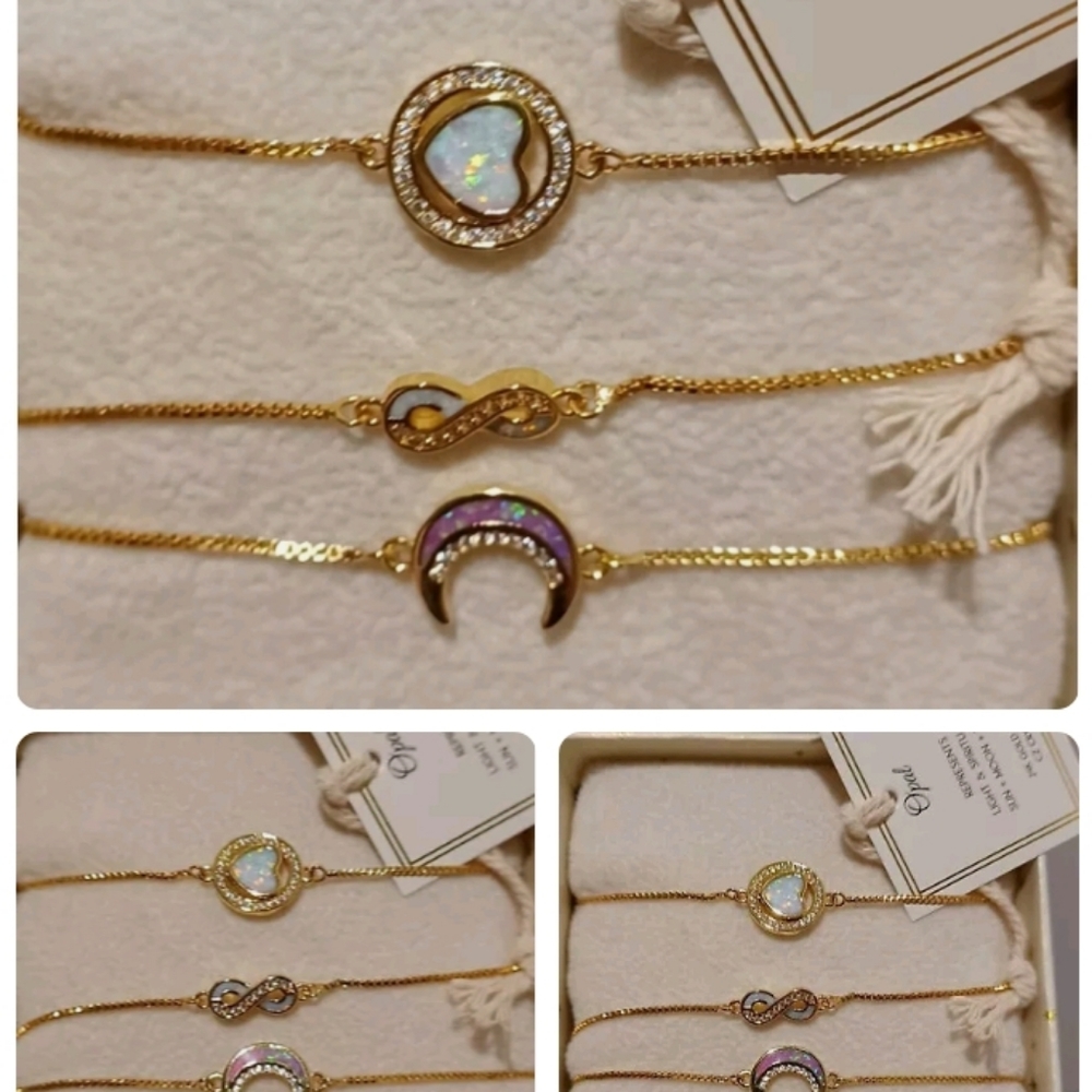 3 Arm Candy Eye Candy Los Angeles Luxe Bracelets18K GOLD PLATED BRASS WITH OPAL